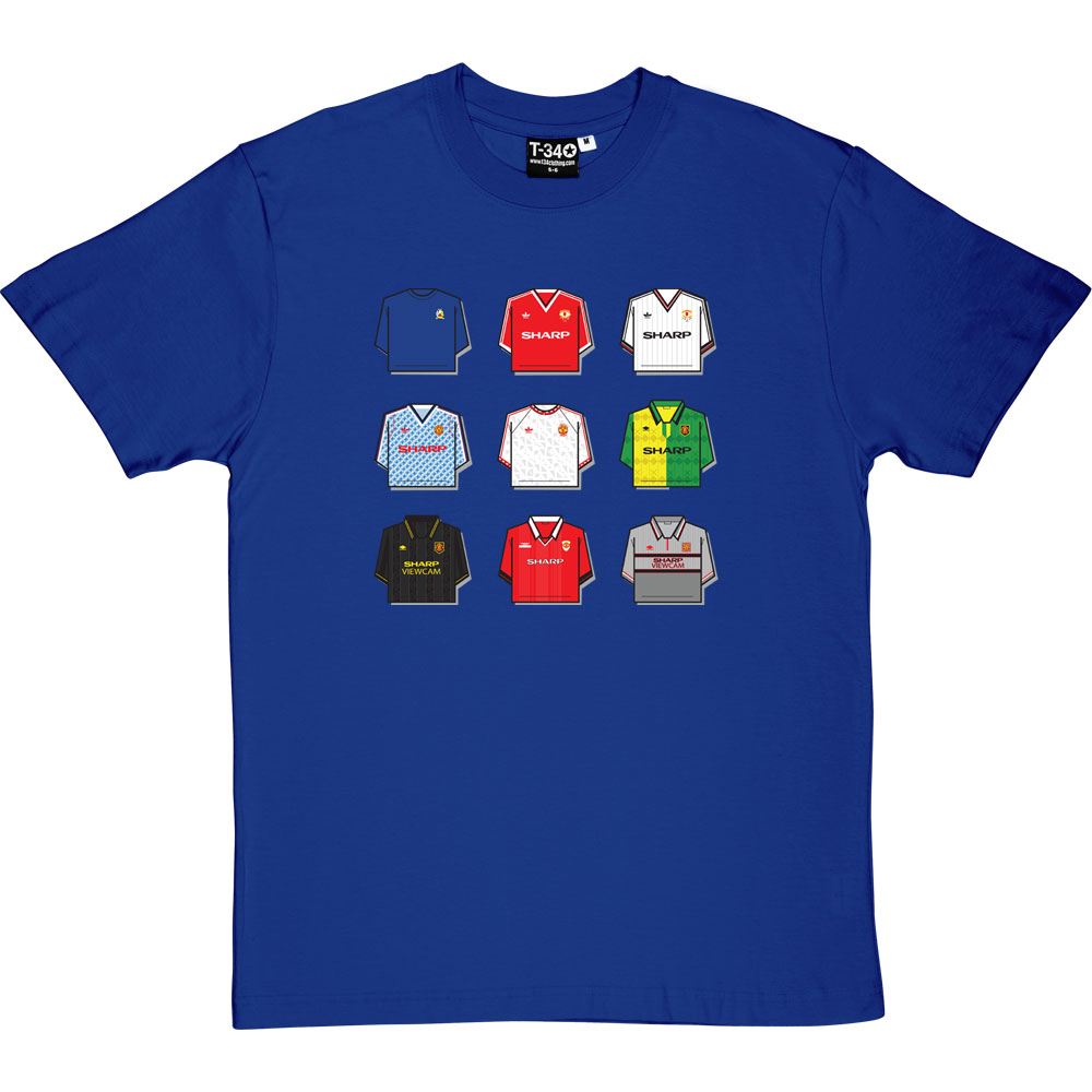 Manchester United Shirt History T-Shirt - Football Bobbles